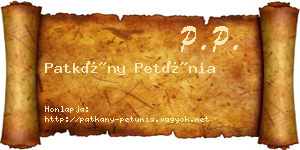 Patkány Petúnia névjegykártya